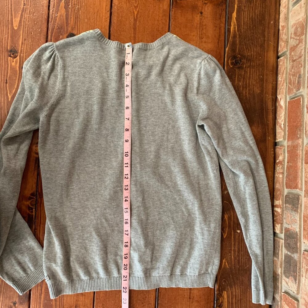 Ralph Lauren Polo Jeans Argyle Gray Women's Medium Button Down Cardigan Sweater - Picture 10 of 13